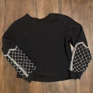 Express Embellished Sleeve Sweater